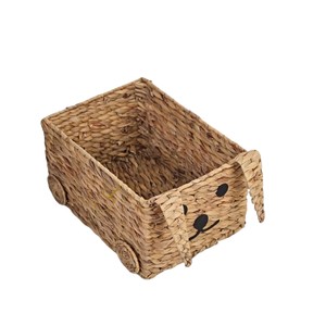 Dog Water Hyacinth Storage <b>Basket</b> Woven Puppy Shaped Toy Organizer Bin Cute Wagon Cartoon Kids Nursery <b>Hamper</b> - Product Image 2
