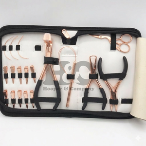 HOOPER COMPANY Rose Gold Stainless Steel Professional Hair Extension Pliers Kit with <b>Micro</b> Breads Function <b>Tape</b> Plier Tools Set - Product Image 6