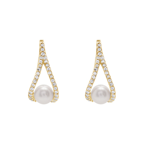 Pendientes de Perlas Naturales Blancas de 6 MM, Plata de Ley 925 Sólida, Chapado Múltiple, Tamaño 17x10x10 MM, Joyería Fina para Regalo - Product Image 6