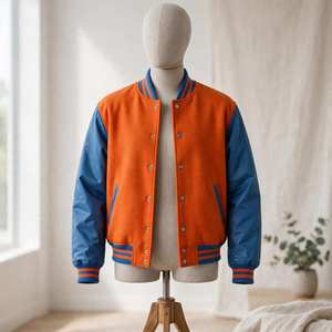 Veste de baseball universitaire classique personnalisée brodée pour homme, col montant, logo frontal, coupe-vent, style automne urbain - Product Image 1