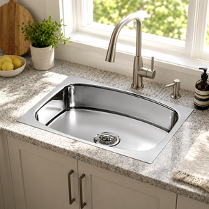 Fregadero de Cocina Rectangular de Acero Inoxidable, Moderno, de Una Sola Cubeta, para Instalar Bajo Encimera, Superficie Cepillada, para Restaurante o Apartamento - Product Image 2