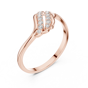 Anillo de oro amarillo macizo de 14k para mujer con diamante de corte redondo minimalista en forma de hoja natural, ideal para regalo de compromiso, aniversario o boda. - Product Image 5