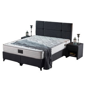 Cadre de lit Berfa Minimalist Luxury European avec tête de lit rembourrée en teck massif et sommier à ressorts à soutien doux - Product Image 5