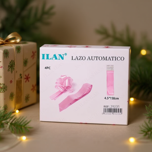 Lazo Automático Ilan de 4.5x150cm, Cinta Rosa para Decoración de Regalos - Product Image 3