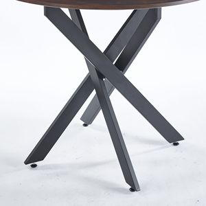 Mesa de Comedor Redonda de 47.2 Pulgadas para Oficina o Cafetería, Diseño de Patas Cruzadas - Product Image 5