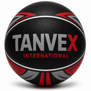 TANVEX Housse de ballon de basketball en PVC, écologique, durable, design orange et noir, logo international - Product Image 5