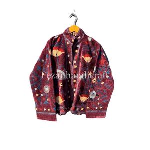 Unisex Suzani <b>Velvet</b> Jacket Floral Embroidery Jacket <b>Coat</b> Handmade Winter Jacket Uzbek Suzani Overcoat Boho Casual Jacket - Product Image 1