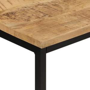 Mesa Consola de Madera de Mango Sólida y Hierro Negro, Mueble Consola en Tono de Madera Natural - Product Image 4