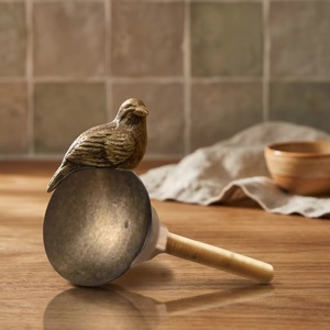 <b>Rustic</b> Bronze Bird Shaped Ladle With Wooden Handle Kitchen Decorative Utensil - Product Image 4