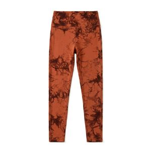 Conjunto Deportivo Tie Dye Naranja, Leggings y Sujetador Deportivo, Tejido de Spandex y Poliéster, Cintura Alta, Largo Completo, Transpirable, de Secado Rápido, Ropa Deportiva para Mujer - Product Image 6