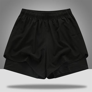 Shorts de sport décontractés à double couche, solides, pour l'entraînement, 2 en 1, en polyester, avec logo personnalisé, 7 pouces, séchage rapide, pour hommes - Product Image 3