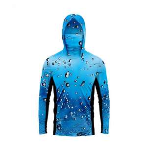 Sweat à capuche de pêche performant à manches longues en Spandex et Polyester à séchage rapide avec protection UV UPF50+ pour hommes Hosten Greek Enterprises - Product Image 1