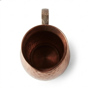 Pichet en cuivre martelé brillant et poli, style classique, avec poignée métallique, accessoires de cuisine, pichet à eau - Product Image 2