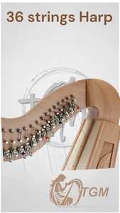 Arpa de Palanca de Madera de 36 Cuerdas, Instrumento Tradicional para Interpretación Musical - Product Image 1