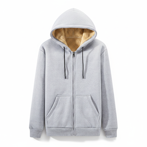 Sweat-shirt à capuche épais et doublé polaire pour homme, coupe ample, avec impression numérique, 100 % coton, anti-boulochage, uni, 400 g - Product Image 1