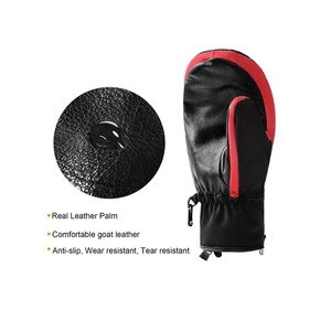 Gants de ski unisexes en cuir personnalisés, gants de sport pour hommes et femmes, mitaines de ski chaudes, mitaines de snowboard personnalisées pour les sports d'hiver - Product Image 6