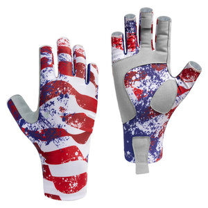 Gants de navigation avec protection solaire, design sans doigts, UPF 50+, pour hommes et femmes, avec imprimé Americana coloré - Product Image 1