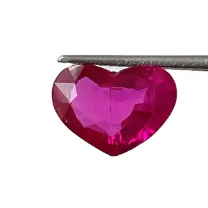 Gema en forma de corazón de rubí Natural, joyería de la mejor calidad para anillos y fabricación de colgantes, precio muy amigable con el bolsillo