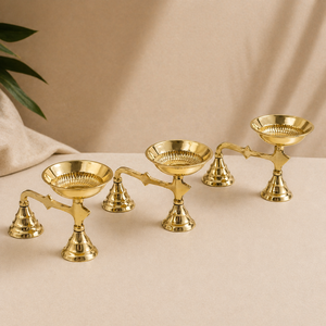 Brass OM Shakti Vel Diya <b>Oil</b> <b>Lamp</b> Decorative Brass Pooja <b>Lamp</b> Spiritual Diya for Home Temple Festival Decor - Product Image 2