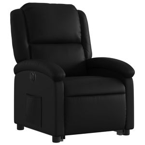 Poltrona reclinabile elettrica in ecopelle nera - Product Image 3