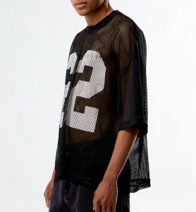 Camiseta de Fútbol Transpirable con Diseño de Malla Oversize, Tallas Grandes, Estilo Urbano Personalizado para Aficionados, Camiseta de Fútbol Americano de Corte Holgado - Product Image 6