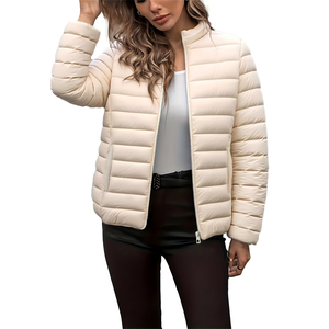 Veste Courte <span class=keywords><strong>Femme</strong></span> Thermique à Col Montant pour Trajet Quotidien, Légère, Coupe-Vent, Pliable, Décontractée et Polyvalente, Automne Hiver - Product Image 1