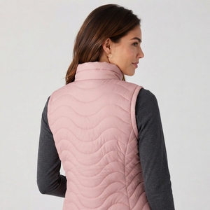 Chaleco Acolchado para Mujer, Tejido, Ligero, Cálido, Sin Mangas, con Cuello Alto, Cierre de Cremallera, Ecológico - Product Image 5