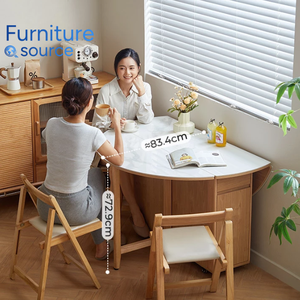 Ensemble de salle à manger moderne extensible en MDF écologique avec 6 chaises, mobilier pour la maison, appartement, hôtel, Vietnam - Product Image 2