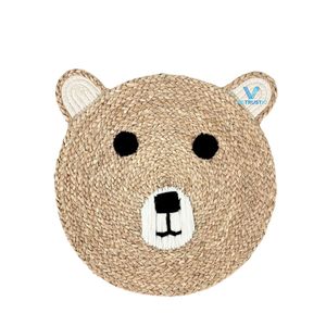 Handmade <b>Rustic</b> Round Striped Seagrass <b>Rug</b> for Baby Kids Nursery Bedroom Playroom Floor Decor - Product Image 3