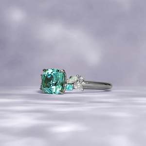 Cushion Cut Topaz Ring Prong Setting Women's Romantic Engagement Gemstone Ring - Product Image 4
