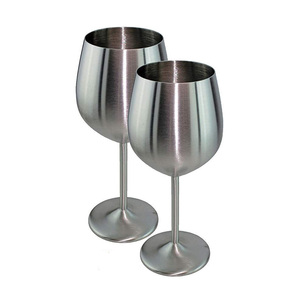 Commercial Grade Customized <b>Stainless</b> <b>Steel</b> <b>Wine</b> <b>Glass</b> Durable 304 Metal Handmade Sustainable 500ml Modern Art Unique Design - Product Image 2