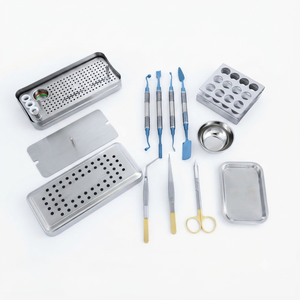 Juego de instrumentos quirúrgicos dentales de acero inoxidable con tijeras, fórceps y herramientas para implantes para procedimientos de cirugía oral - Product Image 3