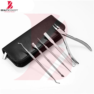Podiatry Kit 5 Piece Set Stainless Steel Pedicure Foot Care Tools Toenail Nippers, <b>File</b> and Probe Podiatry Instruments - Product Image 3