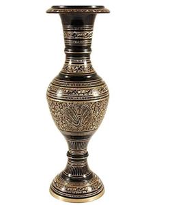 Vase à fleurs en aluminium avec design floral pour table, finition dorée, parfait pour la décoration de la maison et les mariages - Product Image 3