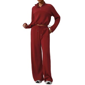 Ensemble de survêtement évasé pour femme de haute qualité, tissu doux, tenue décontractée élégante, prix de gros - Product Image 5