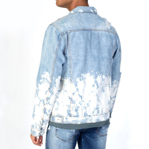 Chaqueta de Mezclilla para Hombre, Estilo Urbano Azul Claro, Última Moda, Nueva Llegada, Color Personalizado, Algodón y Poliéster, Venta al Por Mayor - Product Image 4