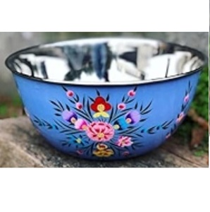 Tazón de Metal Decorativo para Servir Alimentos, Curvado a Mano, con Acabado Esmaltado, Tazón Único para Chocolate, Artículo Decorativo para Mesa - Product Image 5