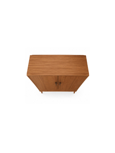 Mueble moderno de madera de caoba, diseño simple, ecológico, con dos puertas personalizables y dos espacios de almacenamiento para dormitorio. - Product Image 5