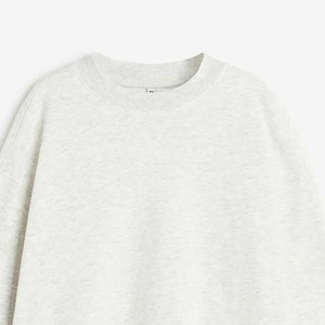 Sudadera Oversize de Cuello Redondo para Mujer, Color Sólido, Manga Larga, Hombros Caídos, 100% Algodón Tejido, Transpirable, para Otoño - Product Image 5