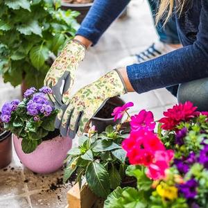Gants de jardinage d'hiver et de printemps en cuir à motif floral, avec poignée antidérapante, compatibles écran tactile et protection UV pour la sécurité au travail en extérieur - Product Image 6