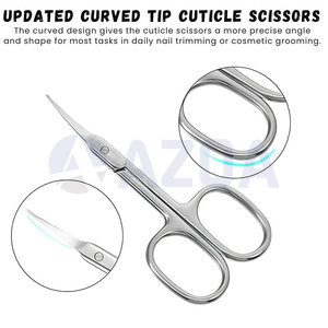 Ciseaux à cuticules professionnels incurvés en acier inoxydable avec lames affûtées pour droitiers, pour manucure, soin des ongles et coupe des cuticules - Product Image 3