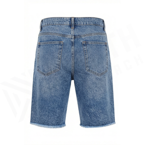Men's Straight Leg Stonewashed Denim <b>Jeans</b> Mid <b>Waist</b> Regular Fit Casual Summer Cotton Fabric Blue Color Pockets Design - Product Image 3