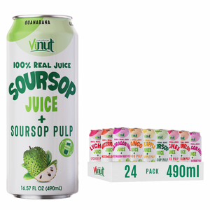 Vinut 490ml Bebida de Jugo de Guanábana con Pulpa, Jugo de Fruta Natural, Lata Elegante, Mayorista, Fabricante de Bebidas - Product Image 1