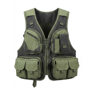 Chaleco de Pesca para Hombre, Ligero, con Cierre Frontal, Múltiples Bolsillos, Ropa de Pesca, Prenda Utilitaria para Exteriores, Ajuste Ajustable, Suministro Directo de Fábrica - Product Image 2
