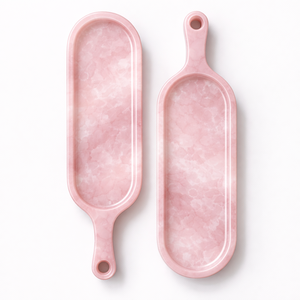 Bandeja de resina moderna con asa, diseño premium para servir en la mesa, para cenas, entretenimiento, cocina y hogar. - Product Image 1