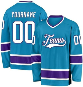 Maillot de hockey personnalisé avec col à lacets, logo, nom et numéro personnalisés, uniforme d'équipe professionnel - Product Image 6