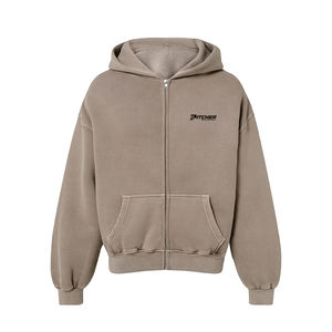 Sudaderas con capucha y cremallera frontal para hombre, de tejido grueso, con dobladillo acanalado y sensación cálida para el día a día en invierno. - Product Image 1