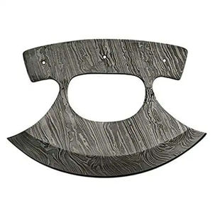 มีดอูลูเหล็กดามัสกัสแบบเต็มด้าม ทำมือตามแบบ Burraq เป็นมิตรกับสิ่งแวดล้อม ใช้งานได้ทั้งมือซ้ายและขวา พร้อมปลอกหนัง ใบมีดขนาด 6-7.9 นิ้ว ล้างทำความสะอาดได้ในเครื่องล้างจาน - Product Image 6