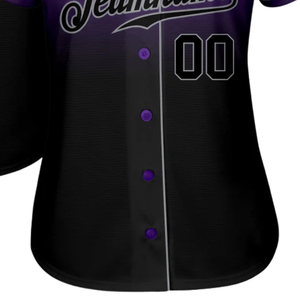 Purple Black Gray Fashion Baseball Jersey for Men Button Down Team Uniform Breathable Lightweight <b>Athletic</b> Tournament Sports - Product Image 5