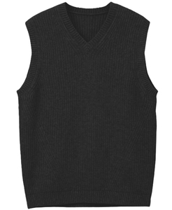 Gilet en tricot sans manches pour homme, taille plus, col en V, couleur unie, haute qualité, respirant, vêtements décontractés pour homme, sur mesure - Product Image 1